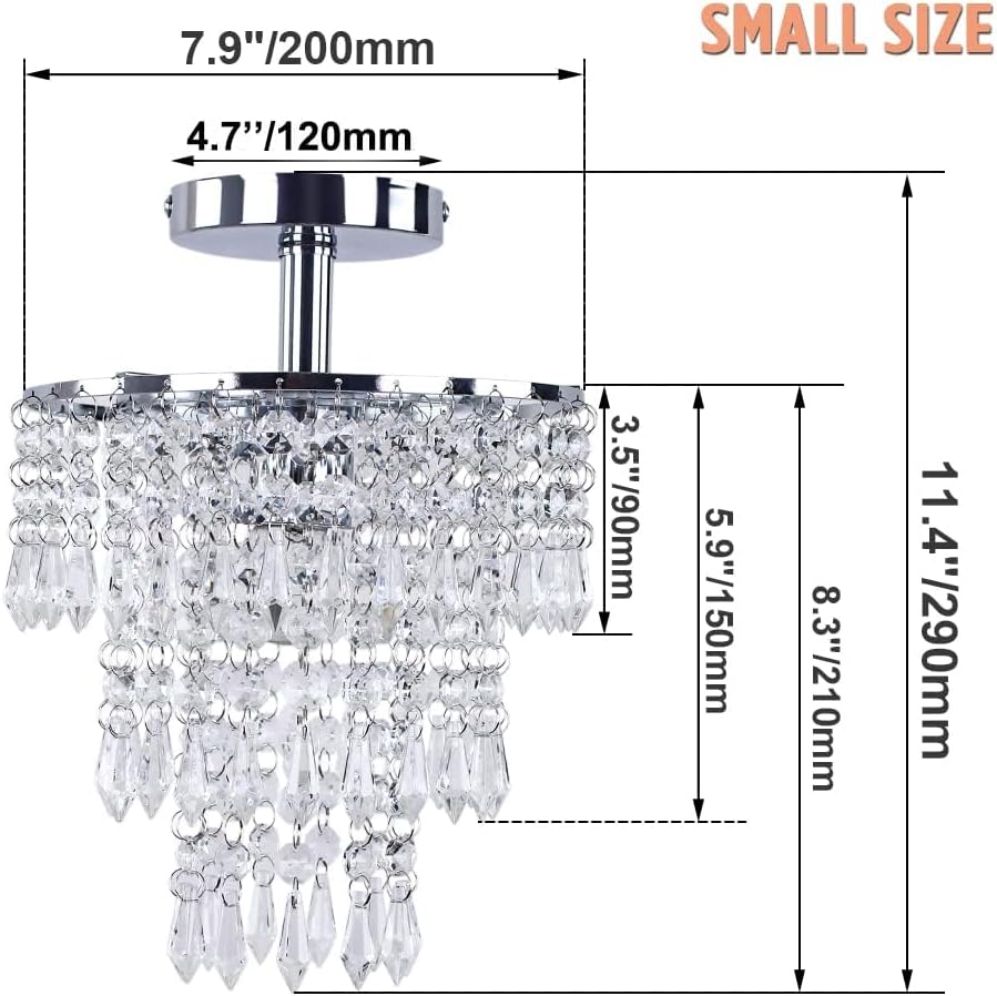 GoFurnitureHub Crystal Raindrop Chandelier – Chrome Ceiling Light