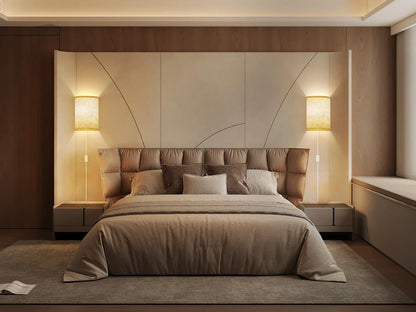 GoFurnitureHub Plug-In Wall Sconces with Linen Shades – Set of 2
