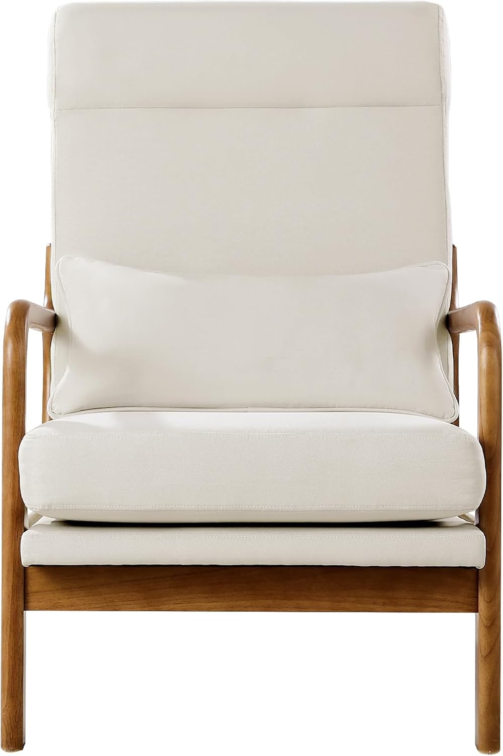 GoFurnitureHub Modern Linen Accent Chair with Solid Wood Frame