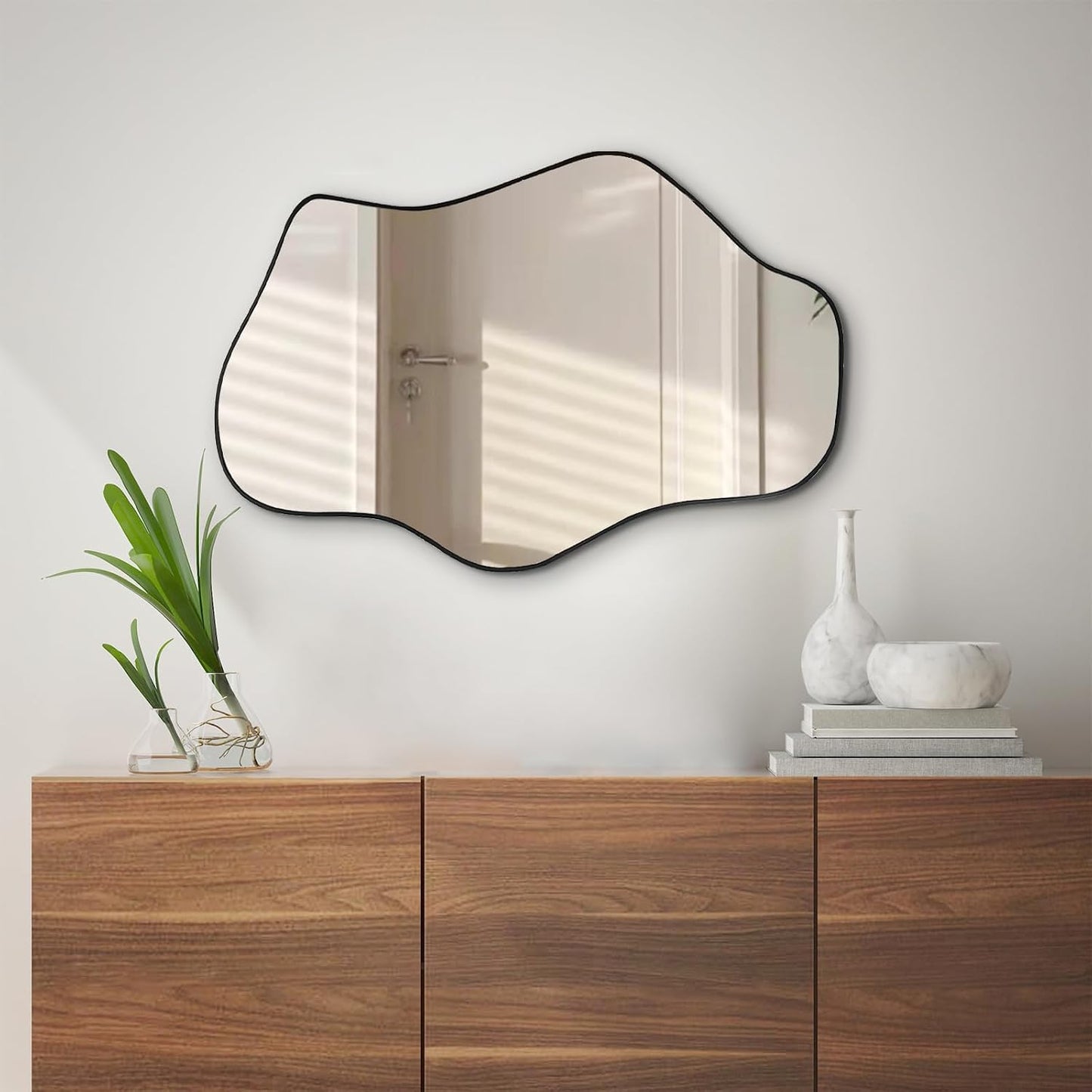 GoFurnitureHub 21" × 14" Asymmetrical Frameless Wall Mirror