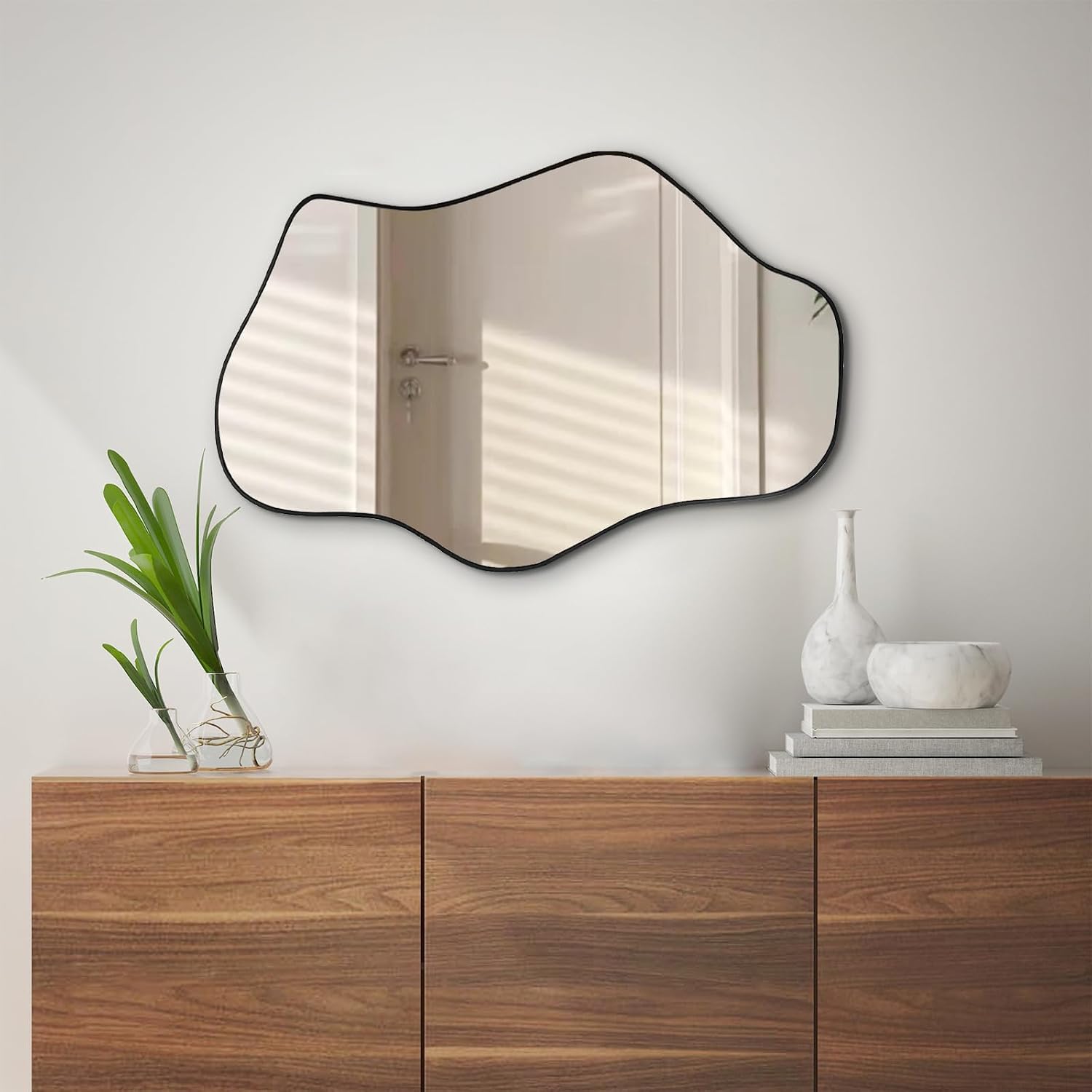 GoFurnitureHub 21" × 14" Asymmetrical Frameless Wall Mirror