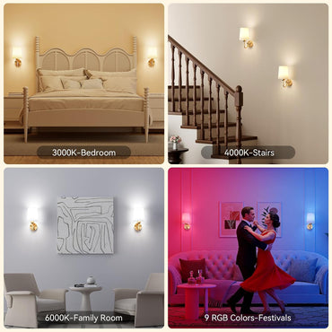 GoFurnitureHub Battery-Operated Wall Sconces – Set of 2