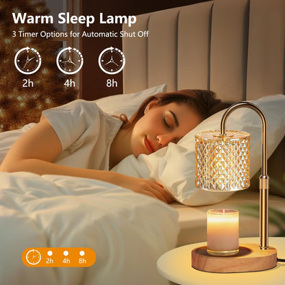 GoFurnitureHub Vintage Adjustable Candle Warmer Lamp with Timer & Dimmer Electric Wax Melter