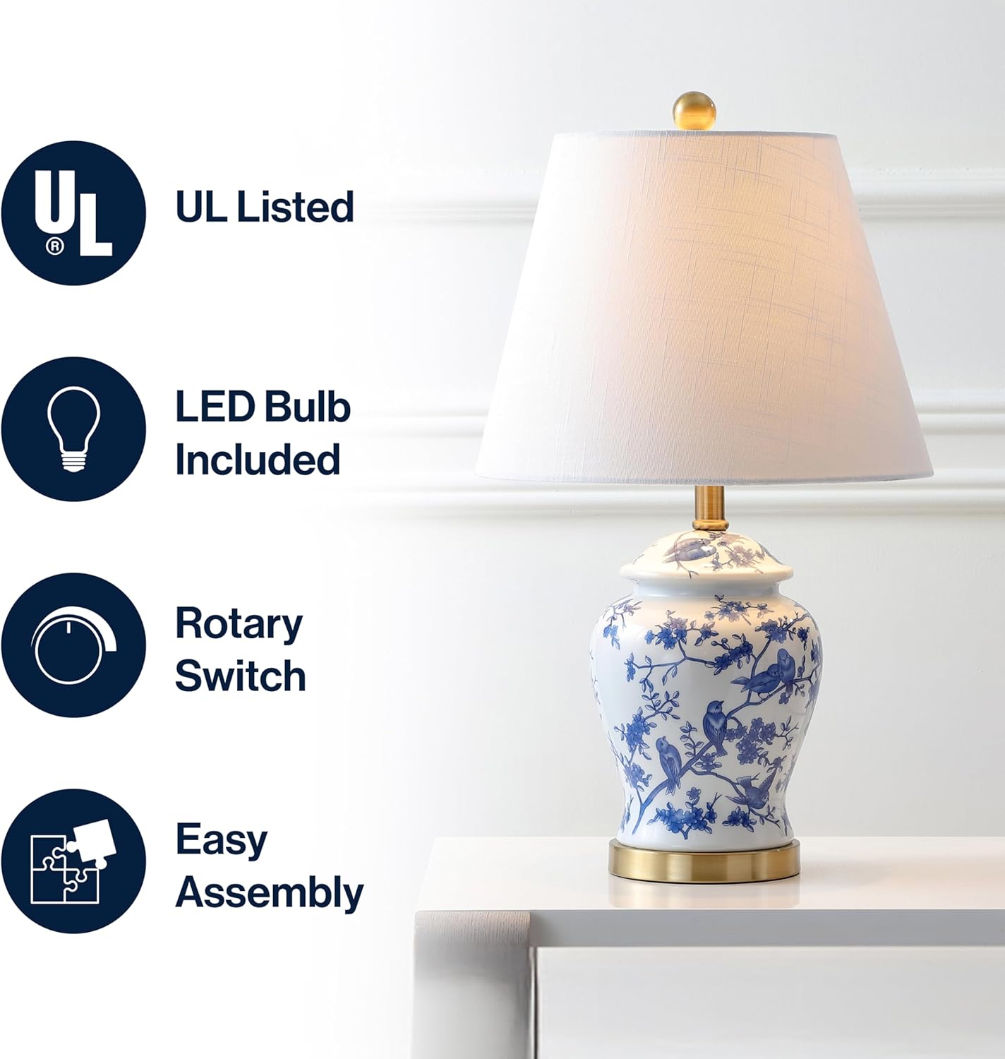 GoFurnitureHub French Country Ceramic Table Lamp – 22"