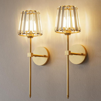 GoFurnitureHub Rechargeable – Gold Wireless RGB Dimmable Wall Lights with Remote, Set of 2