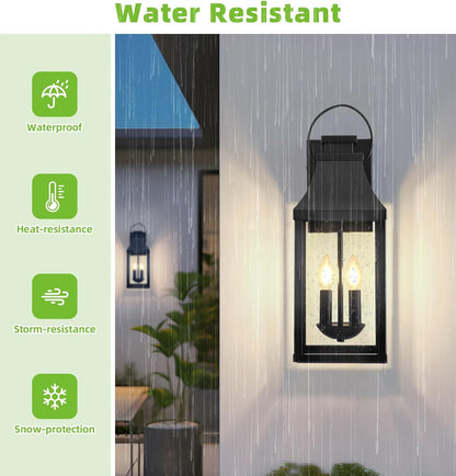 GoFurnitureHub Outdoor Wall Sconce Lanterns – Set of 2