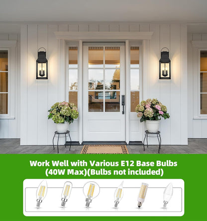 GoFurnitureHub Outdoor Wall Sconce Lanterns – Set of 2