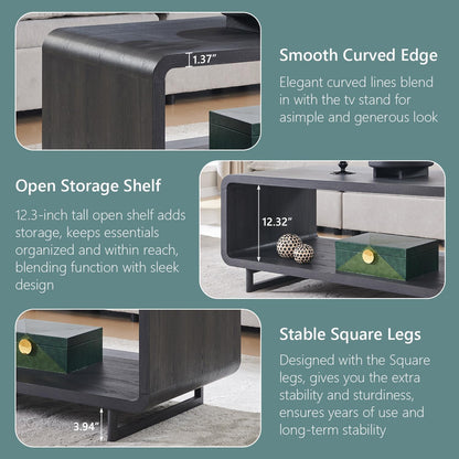 GoFurnitureHub 48" Minimalist Coffee Table with Open Storage Shelf