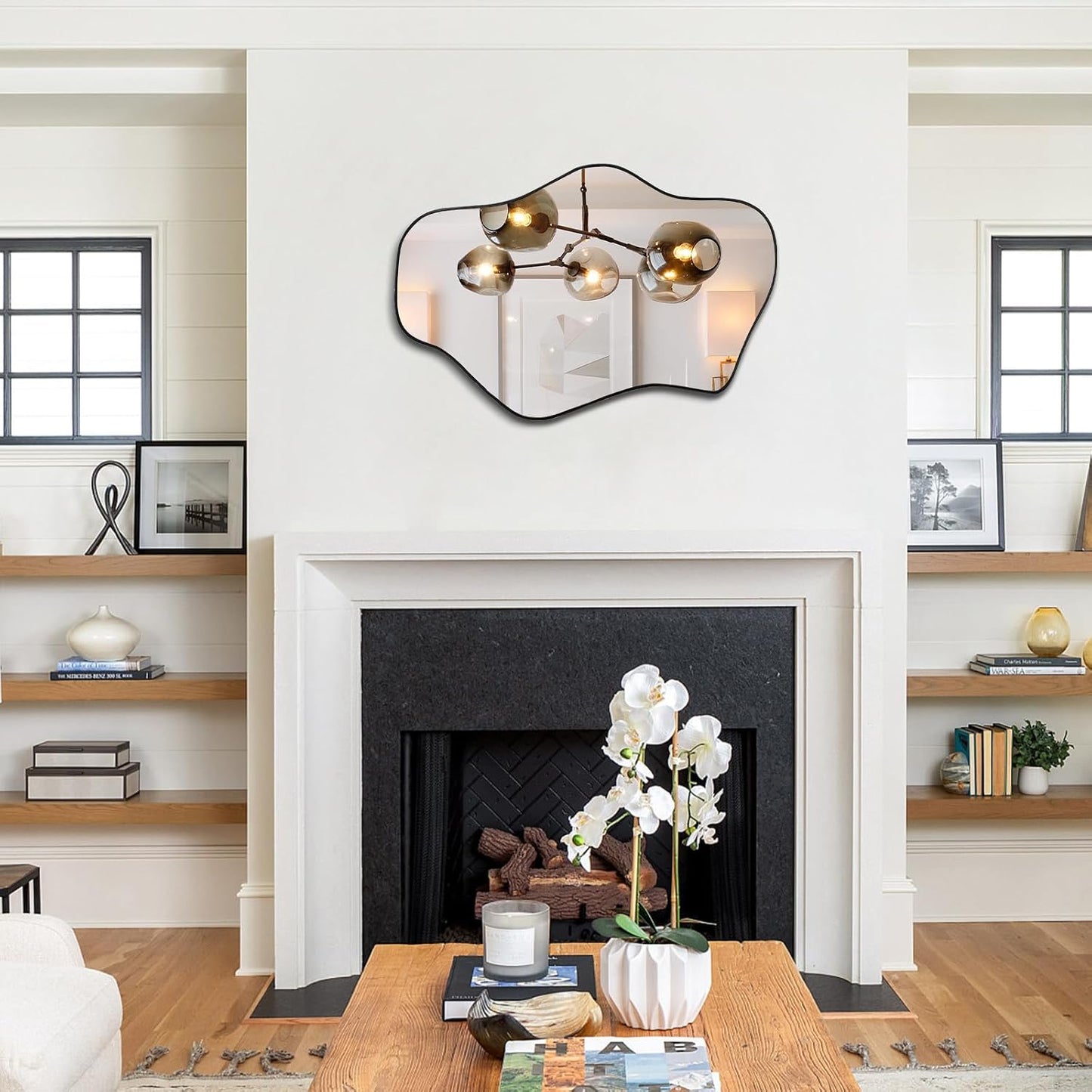 GoFurnitureHub 21" × 14" Asymmetrical Frameless Wall Mirror
