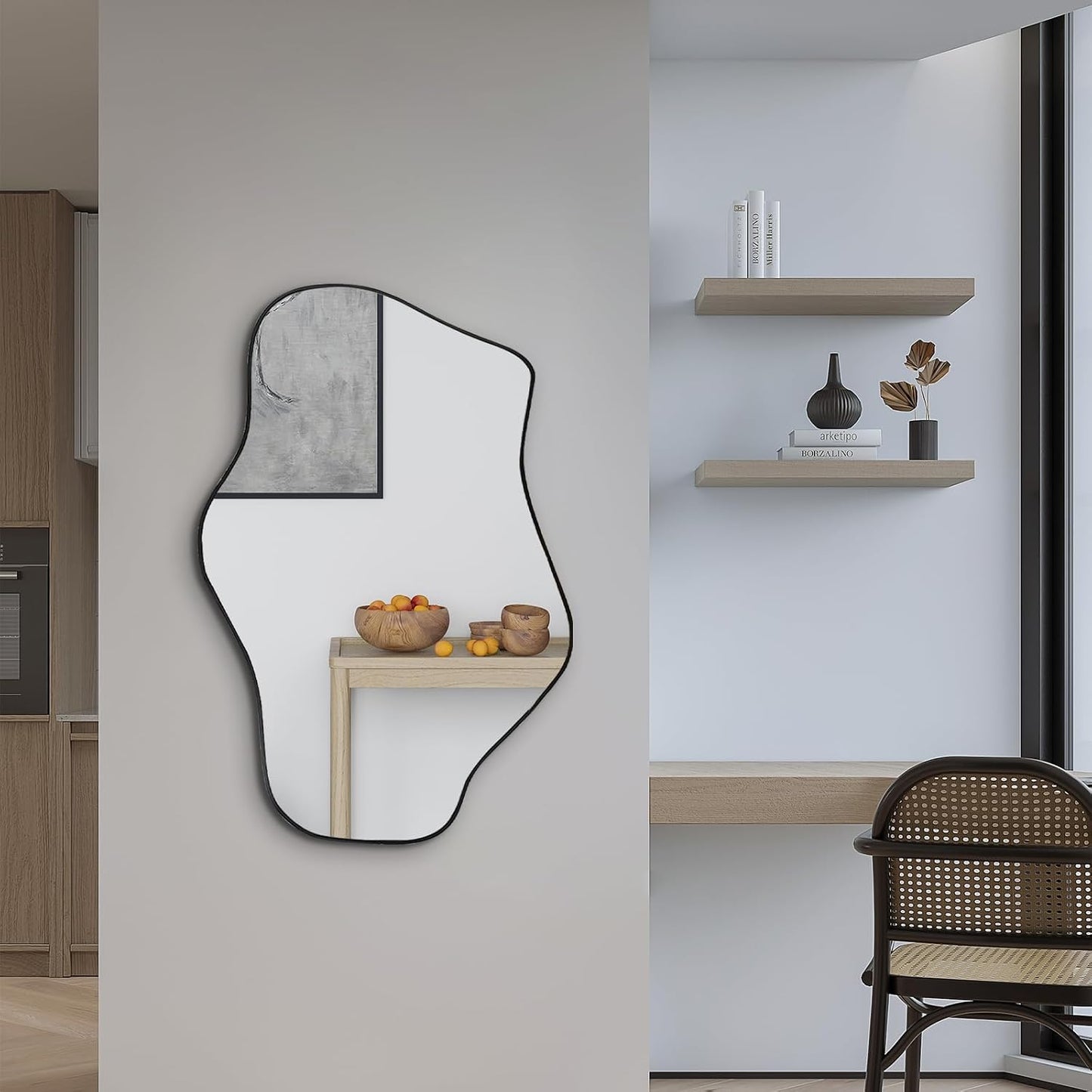 GoFurnitureHub 21" × 14" Asymmetrical Frameless Wall Mirror