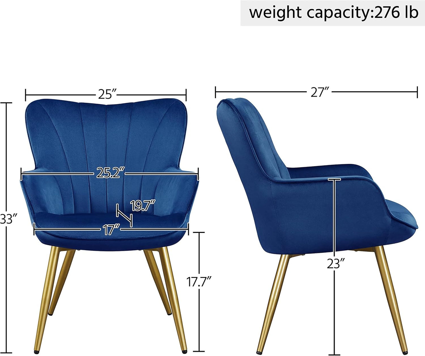 GoFurnitureHub Contemporary Velvet Lounge Chair for Living Room & Bedroom