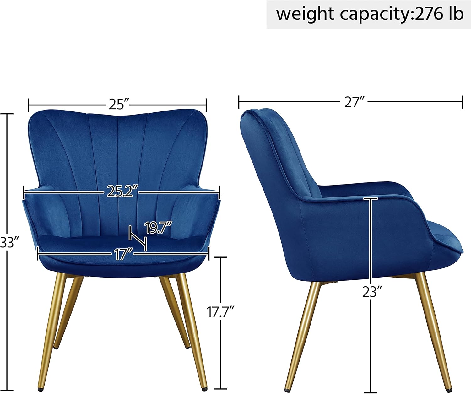 GoFurnitureHub Contemporary Velvet Lounge Chair for Living Room & Bedroom