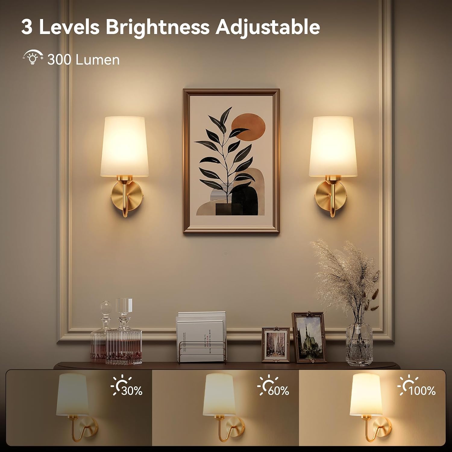GoFurnitureHub Battery-Operated Wall Sconces – Set of 2