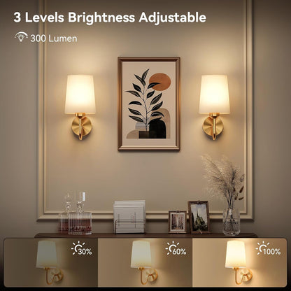 GoFurnitureHub Battery-Operated Wall Sconces – Set of 2