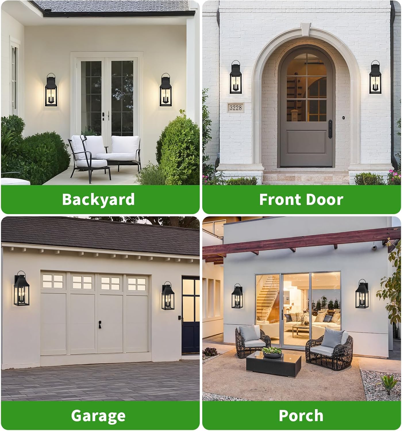 GoFurnitureHub Outdoor Wall Sconce Lanterns – Set of 2