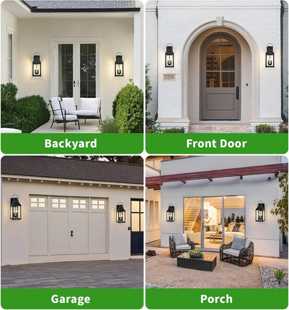 GoFurnitureHub Outdoor Wall Sconce Lanterns – Set of 2