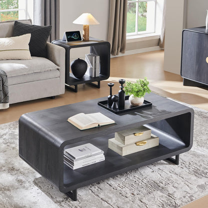 GoFurnitureHub 48" Minimalist Coffee Table with Open Storage Shelf