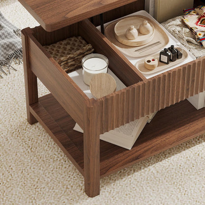 GoFurnitureHub Rectangular Coffee Table with Lift-Top Work Surface