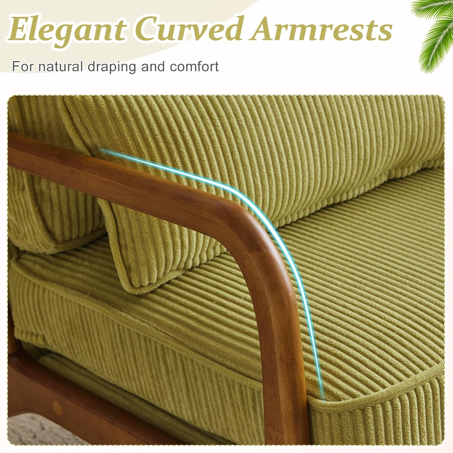 GoFurnitureHub Modern Corduroy Lounge Chair for Living Room & Bedroom