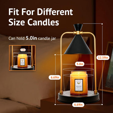 GoFurnitureHub Adjustable Candle Warmer Lamp with Timer – Black