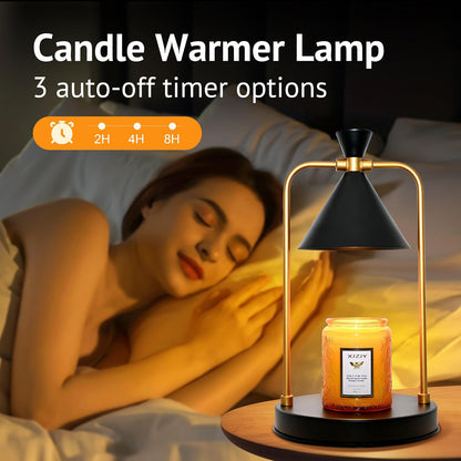 GoFurnitureHub Adjustable Candle Warmer Lamp with Timer – Black