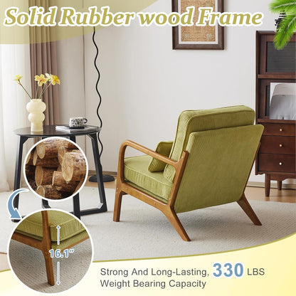 GoFurnitureHub Modern Corduroy Lounge Chair for Living Room & Bedroom