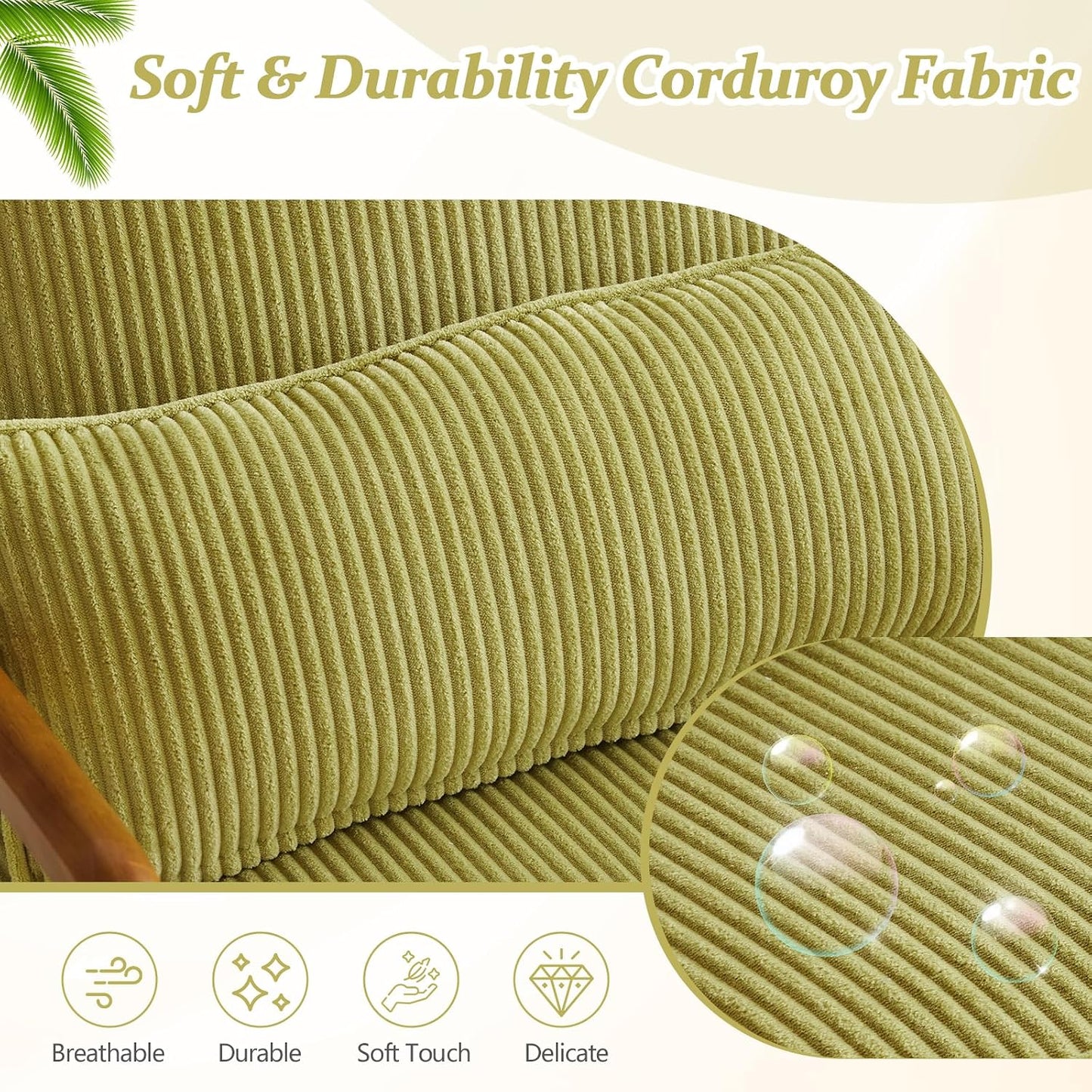 GoFurnitureHub Modern Corduroy Lounge Chair for Living Room & Bedroom