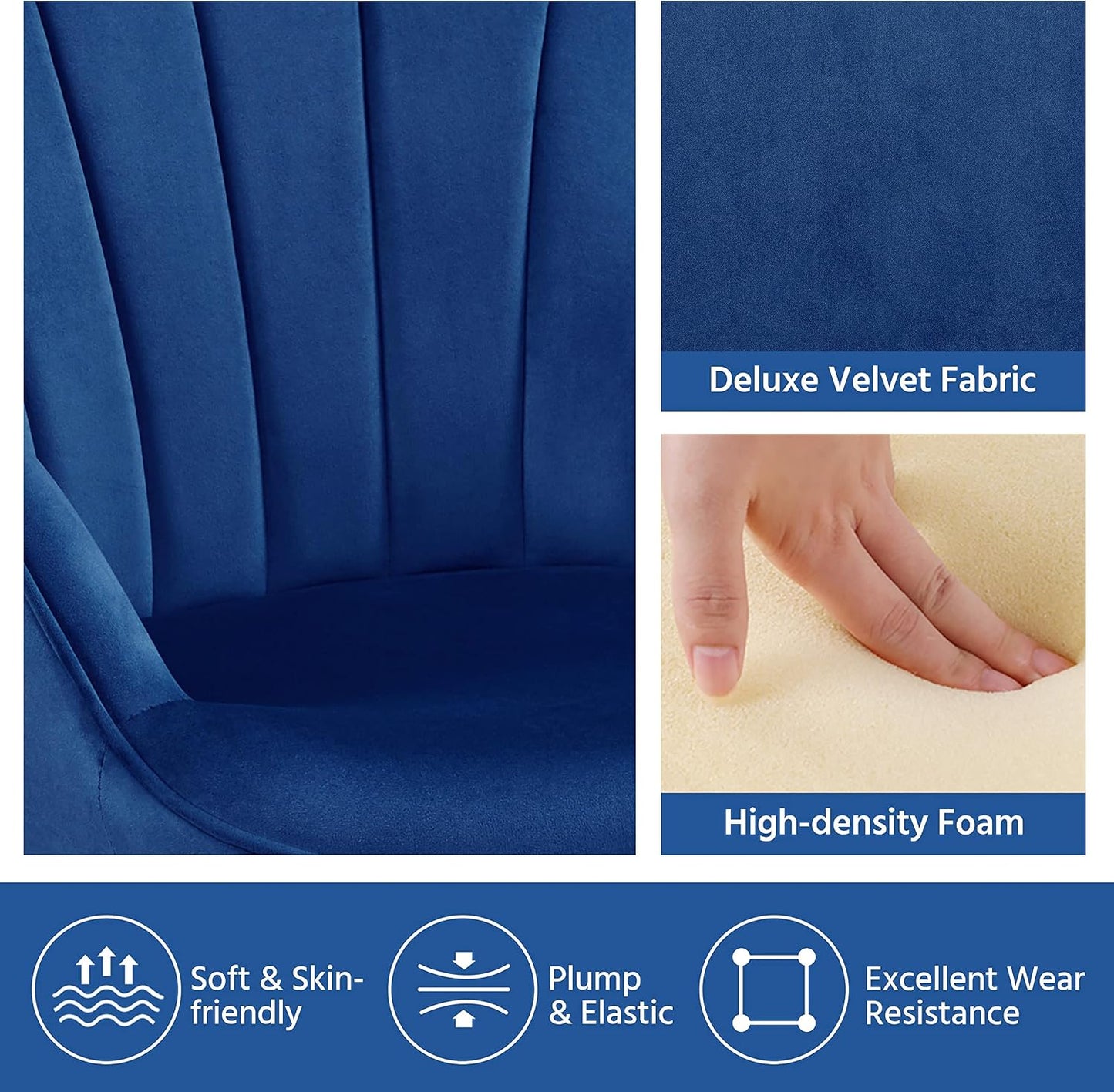 GoFurnitureHub Contemporary Velvet Lounge Chair for Living Room & Bedroom