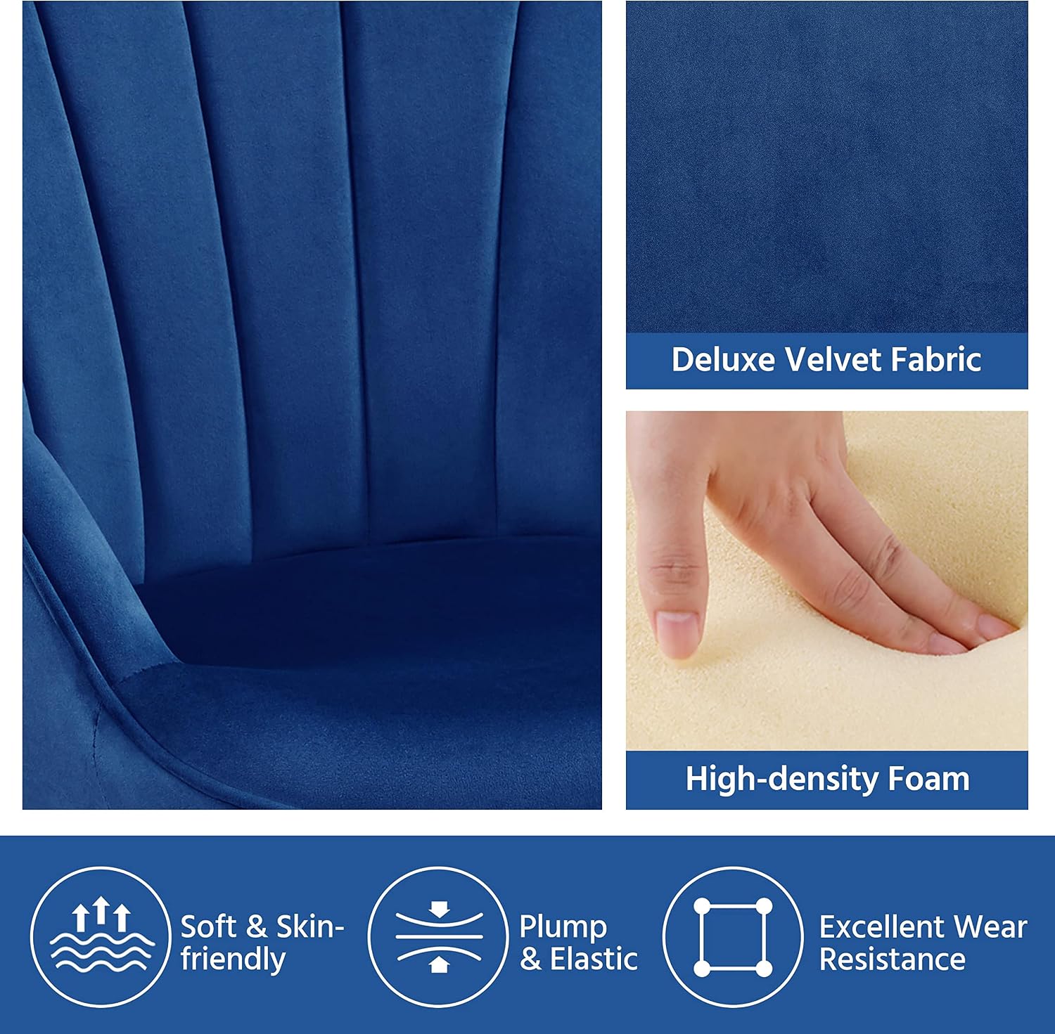 GoFurnitureHub Contemporary Velvet Lounge Chair for Living Room & Bedroom