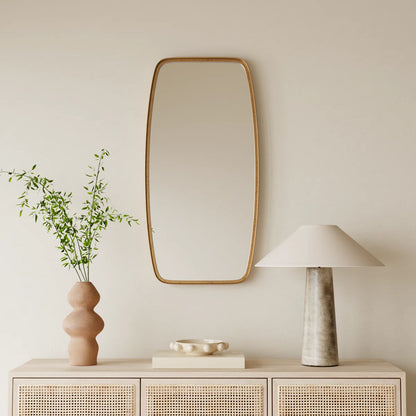 Belle Gold Iron Wall Mirror – Modern Organic Rectangle Mirror