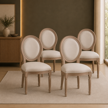 GoFurnitureHub | French Country Dining Chairs – Upholstered Fabric, Solid Wood & More