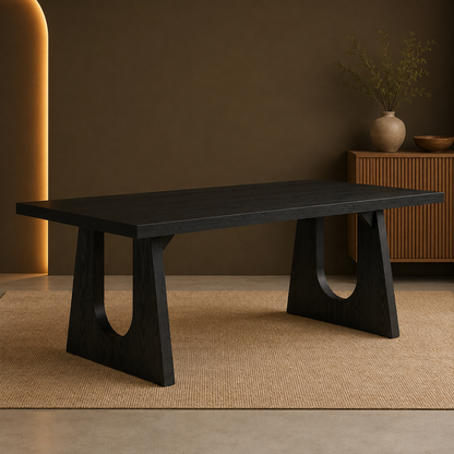 Modern Black Wood Dining Table