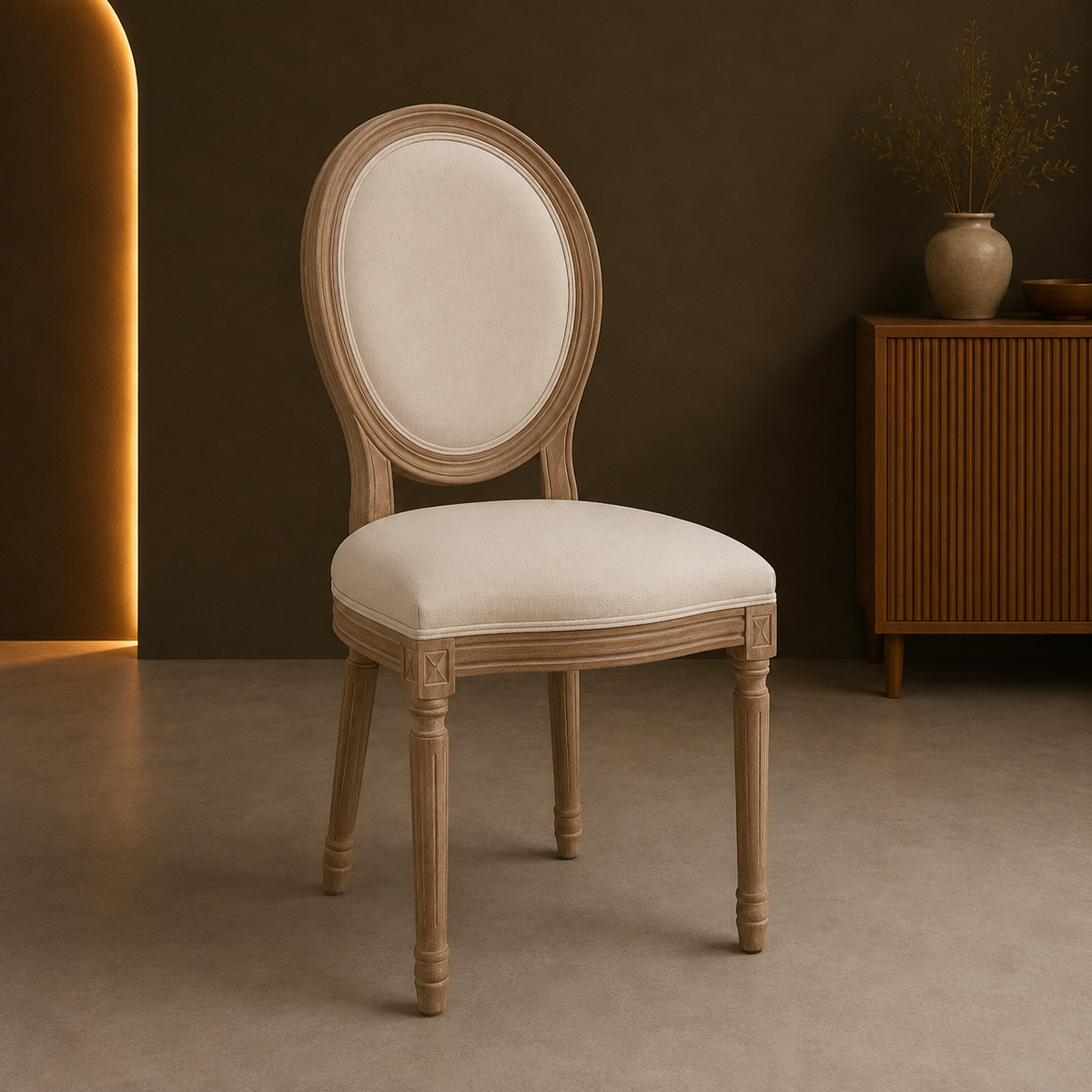 Classic Oval Upholstered Dining Chair