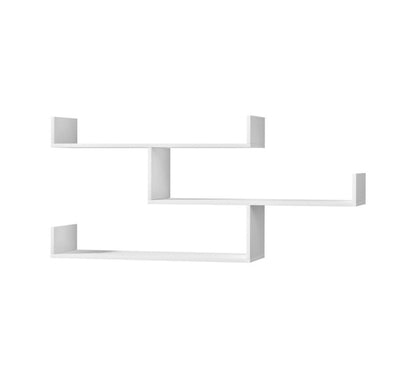 Modern Zigzag Floating Wall Shelf – 3-Tier Decorative Storage Display Rack