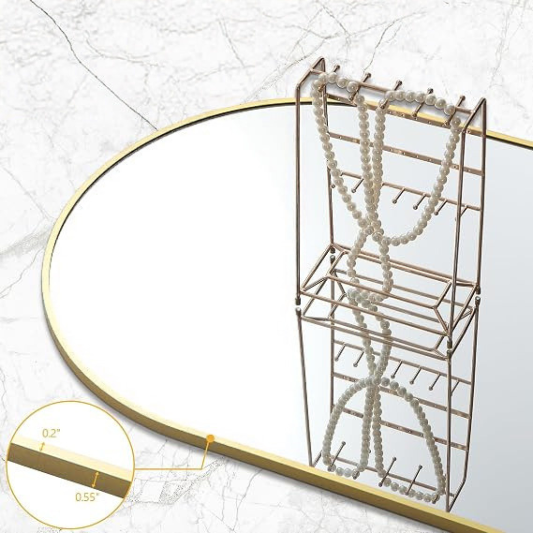 GoFurnitureHub 70" × 26" Gold Arched Full-Length Floor Mirror with Aluminum Frame