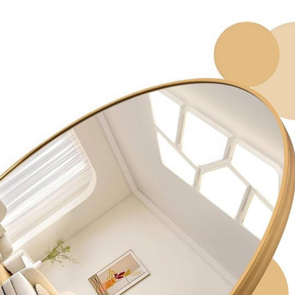 GoFurnitureHub 71" × 32" Gold Oversized Arched Full-Length Floor Mirror with Stand Large Aluminum Full-Body Mirror for Bedroom