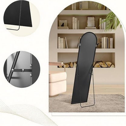 GoFurnitureHub 59" × 16" Arched Full-Length Floor Mirror Slim Vertical Body Mirror for Bedroom, Dressing Room, Hallway & Home Décor