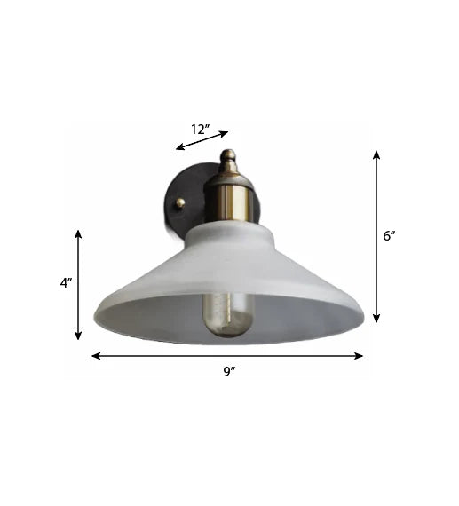 Vintage Frosted Glass Wall Sconce – Black & Brass Finish