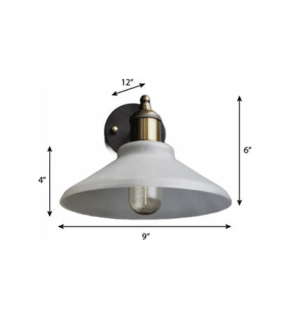 Vintage Frosted Glass Wall Sconce – Black & Brass Finish