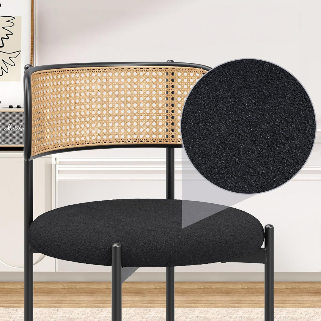 GoFurnitureHub | Mid-Century Modern Dining Chairs – Sherpa Upholstery, Rattan Back & More