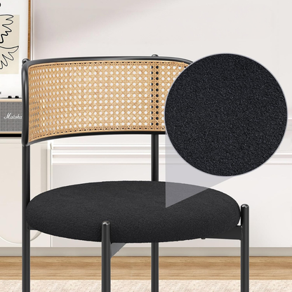 GoFurnitureHub | Mid-Century Modern Dining Chairs – Sherpa Upholstery, Rattan Back & More