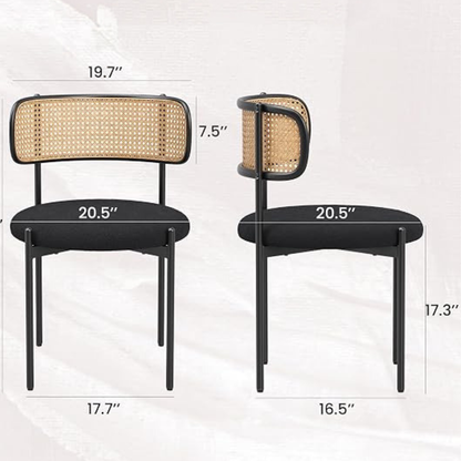 GoFurnitureHub | Mid-Century Modern Dining Chairs – Sherpa Upholstery, Rattan Back & More