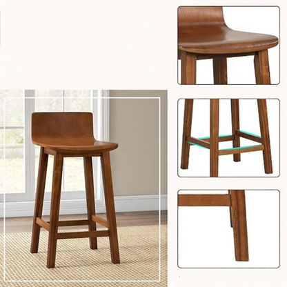 Modern Brown Leather Bar Stool