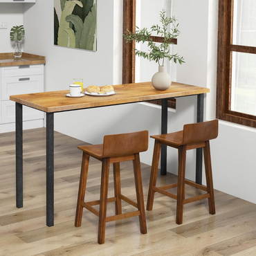 Modern Brown Leather Bar Stool
