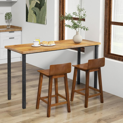 Modern Brown Leather Bar Stool
