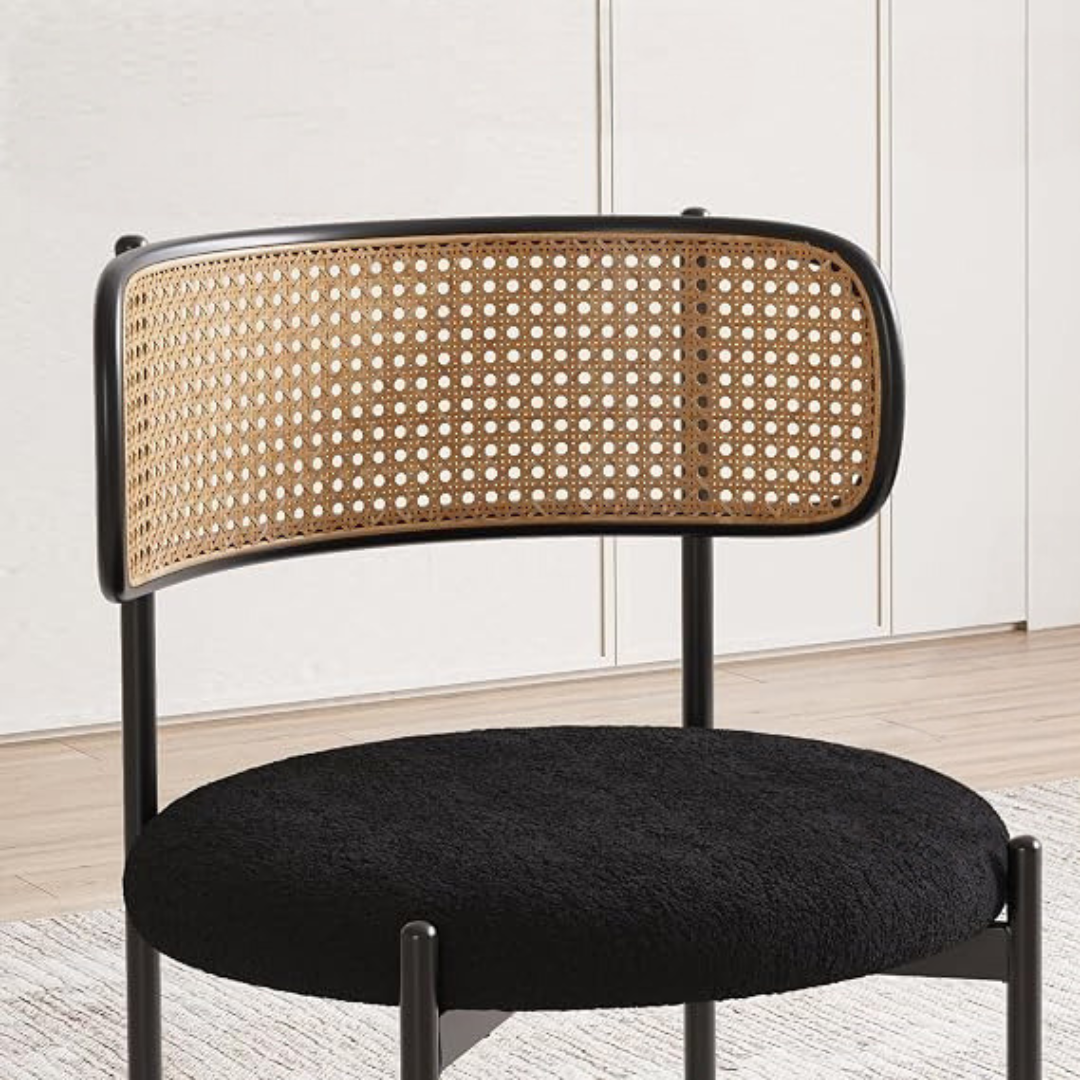 GoFurnitureHub | Mid-Century Modern Dining Chairs – Sherpa Upholstery, Rattan Back & More
