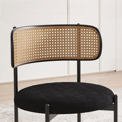 GoFurnitureHub | Mid-Century Modern Dining Chairs – Sherpa Upholstery, Rattan Back & More