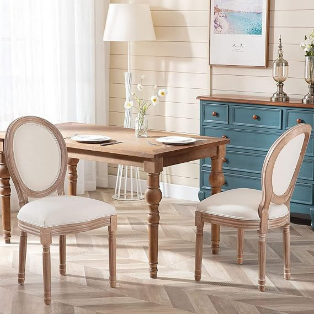 GoFurnitureHub | French Country Dining Chairs – Upholstered Fabric, Solid Wood & More