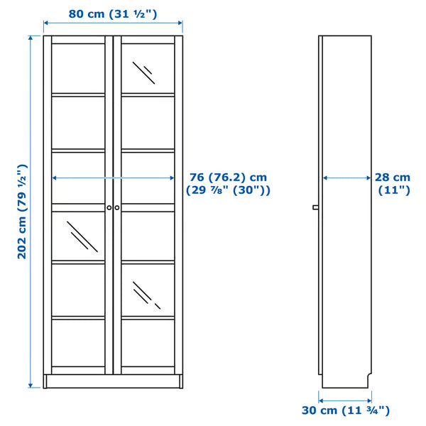 Everett Glass Storage Cabinet for Living Room & Office