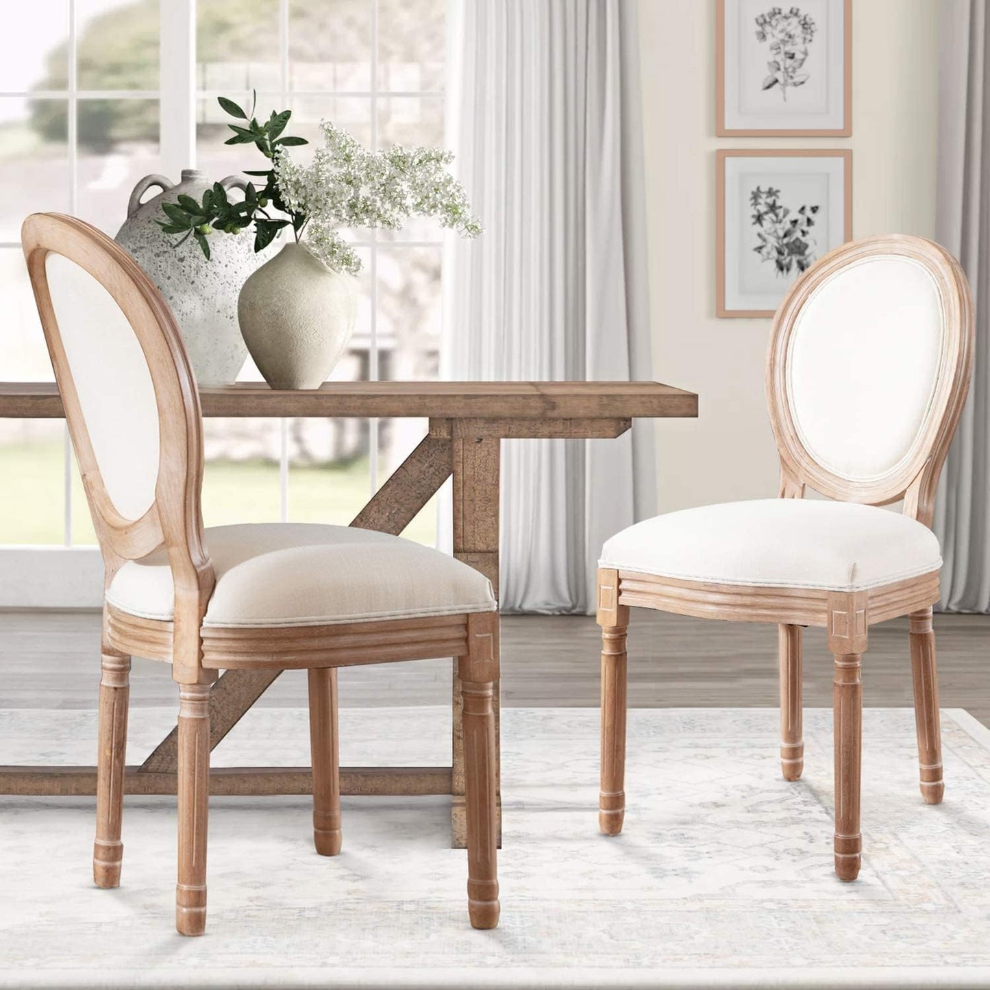 GoFurnitureHub | French Country Dining Chairs – Upholstered Fabric, Solid Wood & More